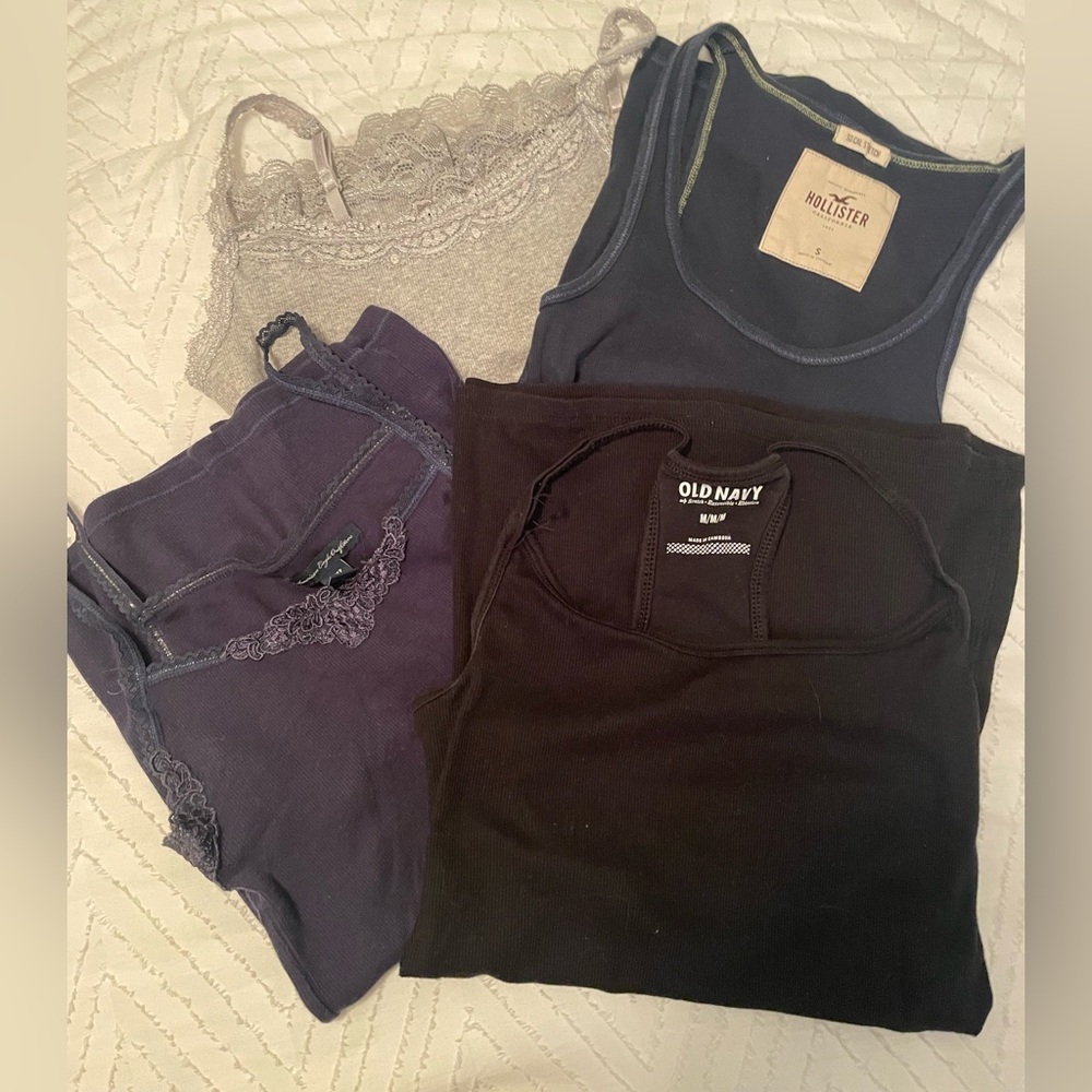 Free when bundled! basic set of FOUR camisoles- navy, black, and gray size XS-M